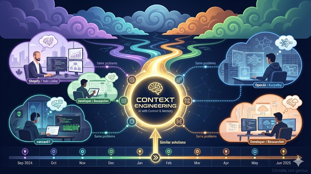 Diagram showing parallel invention across the industry converging on similar solutions